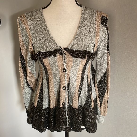 3.1 Phillip Lim Sweaters - 3.1 Phillip Lim wool, rayon, linen multicolored cardigan with sparkles size XS